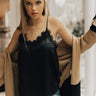 City Socialite Satin Tank in Black Image - 1