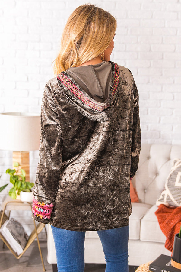 Vino On The Patio Embroidered Velvet Sweater Image - 4