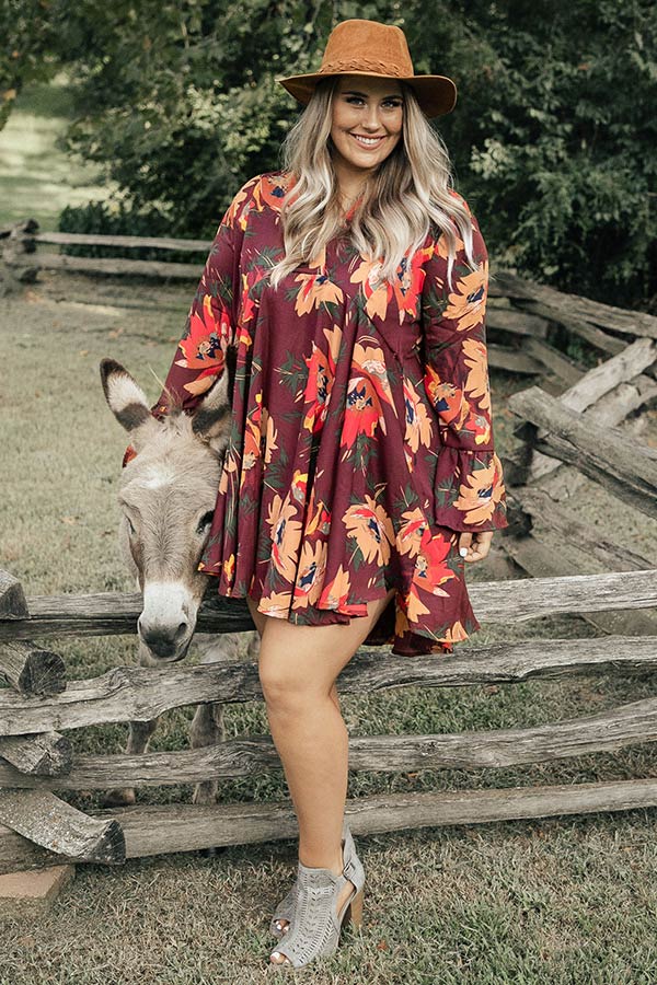 Moonlight Kisses Shift Dress in Windsor Wine Curves Image - 2