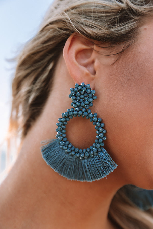 Cocktail Queen Earrings In Teal Image - 1