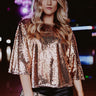 Soho Shine Sequin Shift Top in Rose Gold Image - 1