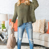 Charleston Cuddles Knit Sweater in Martini Olive Image - 1