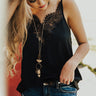 Insta-Worthy Satin Tank in Black Image - 1
