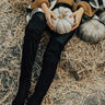 The Aspen Thigh High Lace Up Boot in Black Image - 1