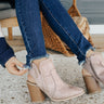 The McKinley Faux Suede Bootie in Warm Taupe Image - 1