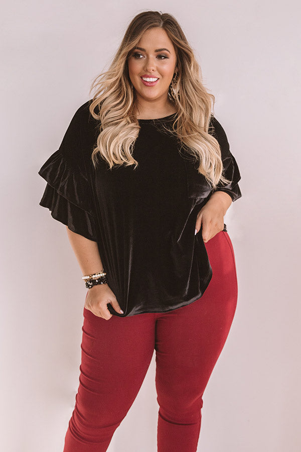 Paparazzi Please Velvet Top In Black  Curves Image - 1