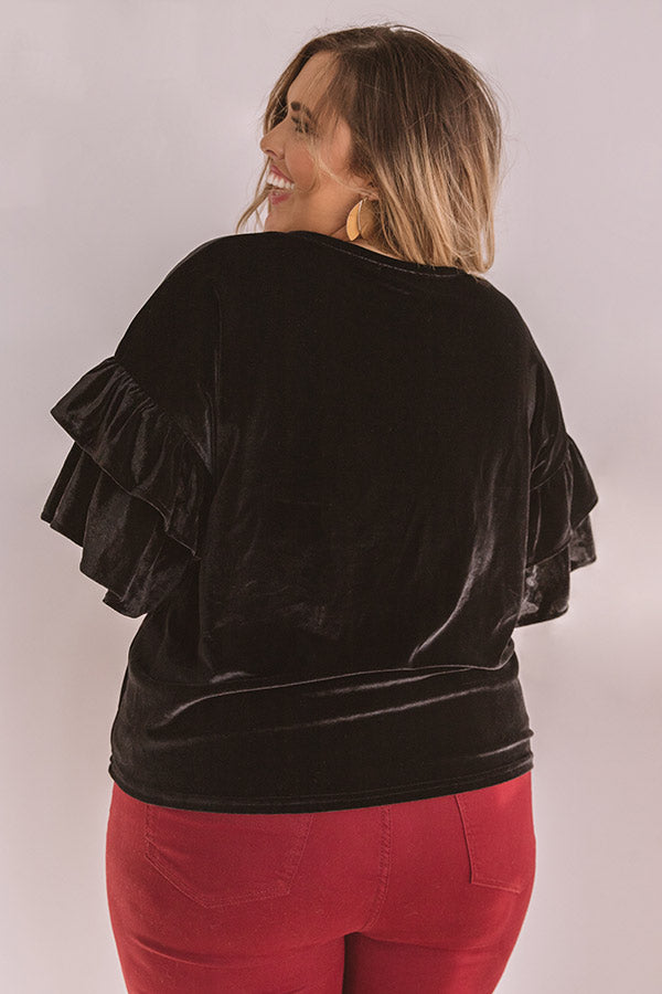 Paparazzi Please Velvet Top In Black  Curves Image - 5