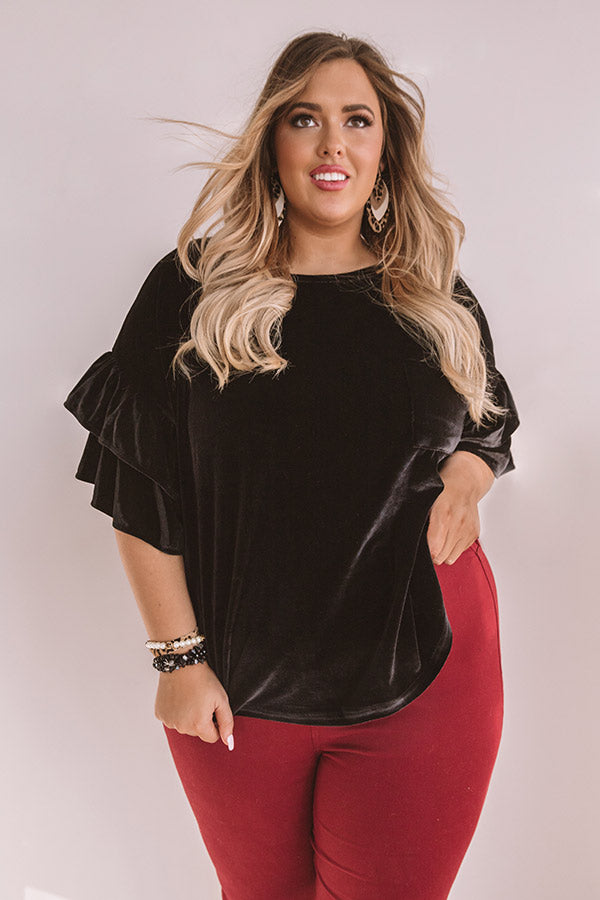 Paparazzi Please Velvet Top In Black  Curves Image - 3