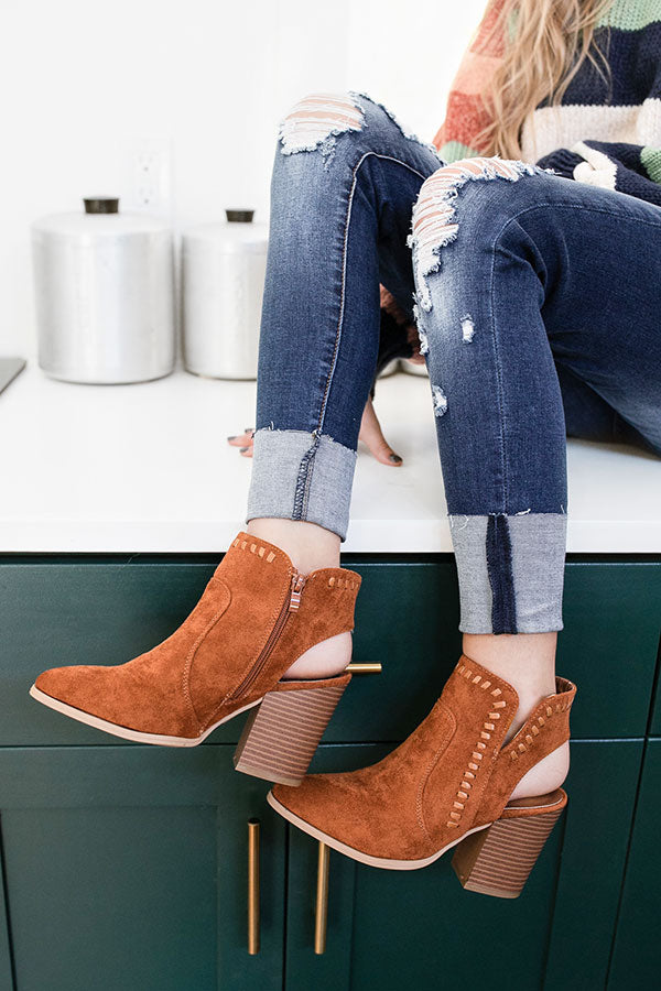 The McKinley Faux Suede Bootie in Maple Image - 1