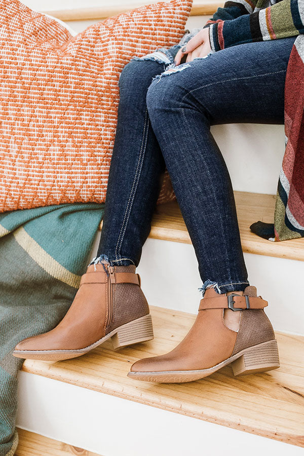 The Talia Faux Suede Leather Bootie Image - 2