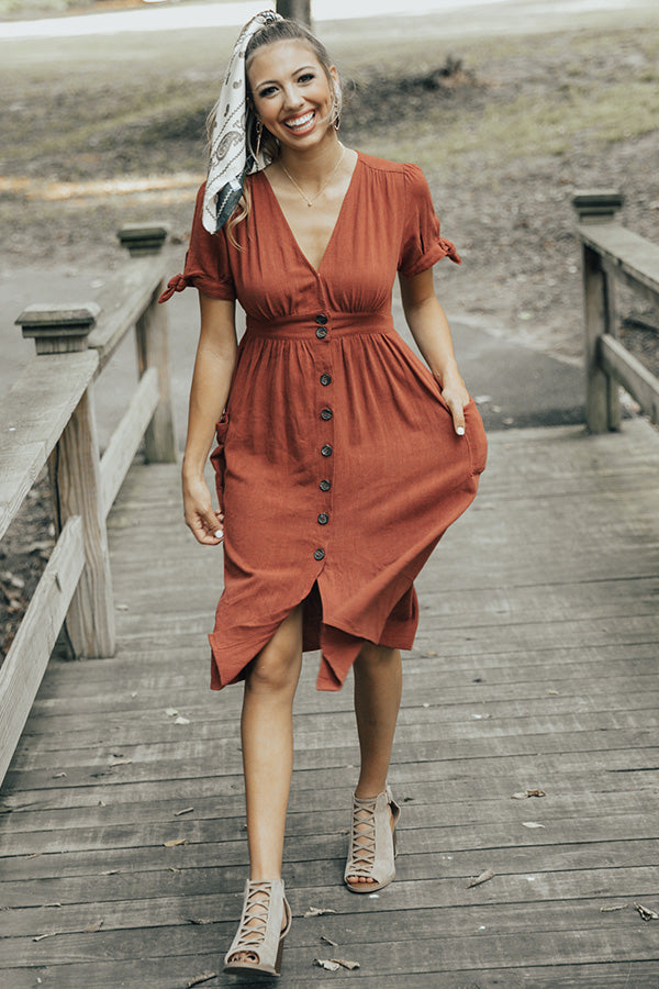 Love At First Midi Dress In Rust Image - 1