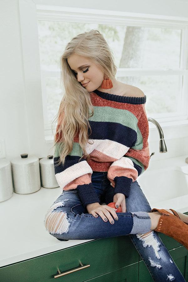 What's The Scoop Knit Sweater In Navy