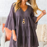 Sunrise Sippin' Babydoll Dress in Charcoal Image - 1