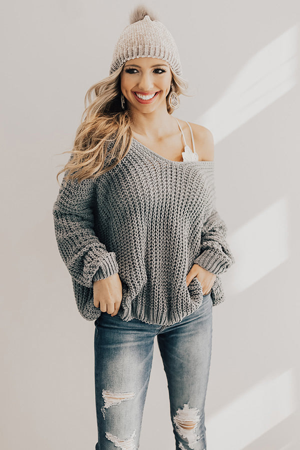 Eye Candy Tunic Sweater in Dark Grey