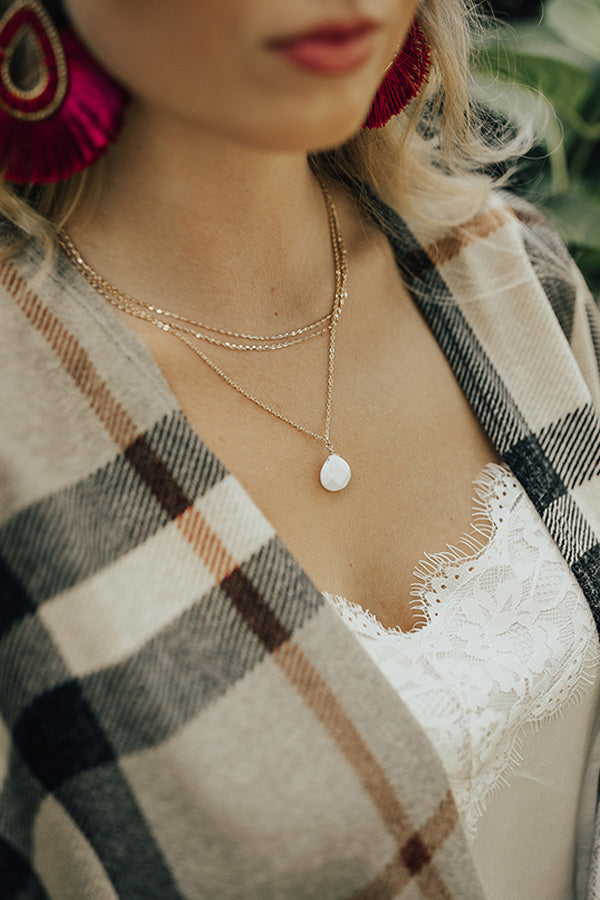 Short & Sweet Semi Precious Necklace In White