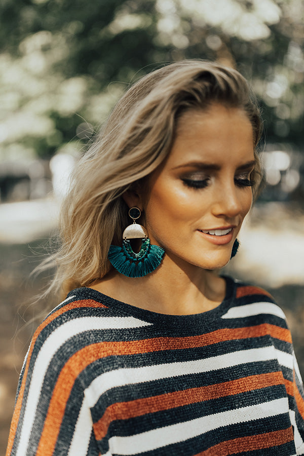 Prosecco On My Mind Earrings In Teal