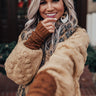 Pretty Cozy Knit Gloves in Chocolate Image - 1