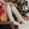 Cozy Vibes Thigh High Cable Knit Socks in Ivory Image - 1