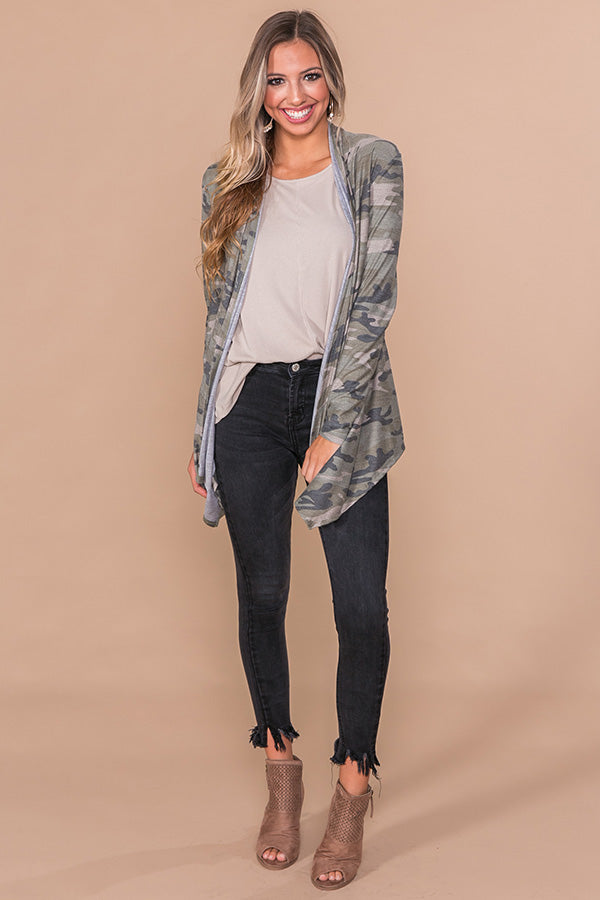 Make Your Move Camo Cardigan Image - 2