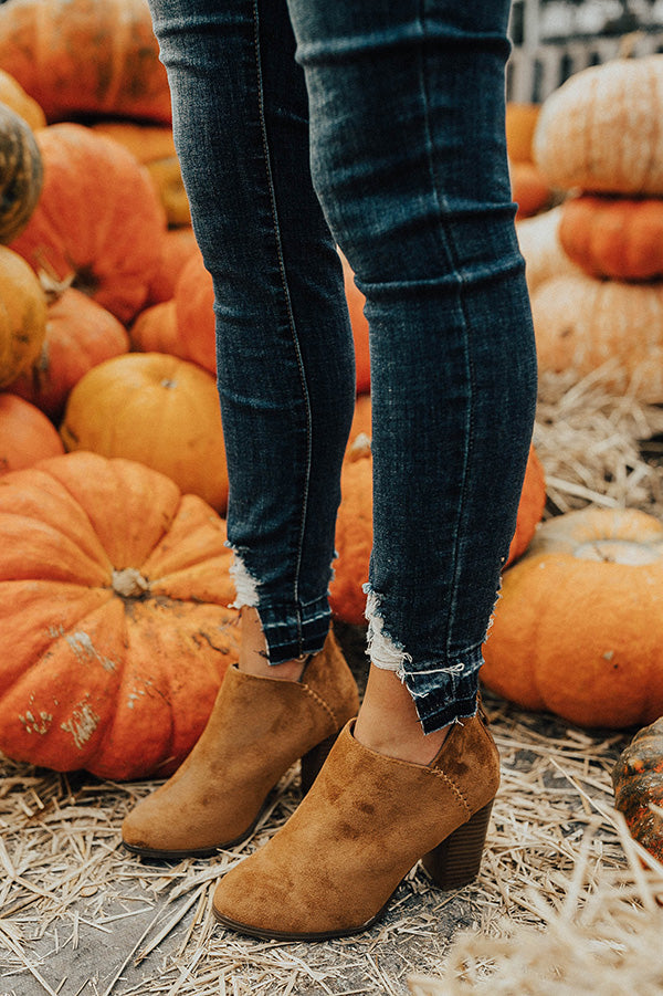 The Wren Faux Suede Bootie In Copper