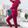 Hot Cocoa & Cuddles Velour Pants In Wine Image - 1