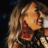 No Strings Attached Tassel Earrings In Wine Image - 1
