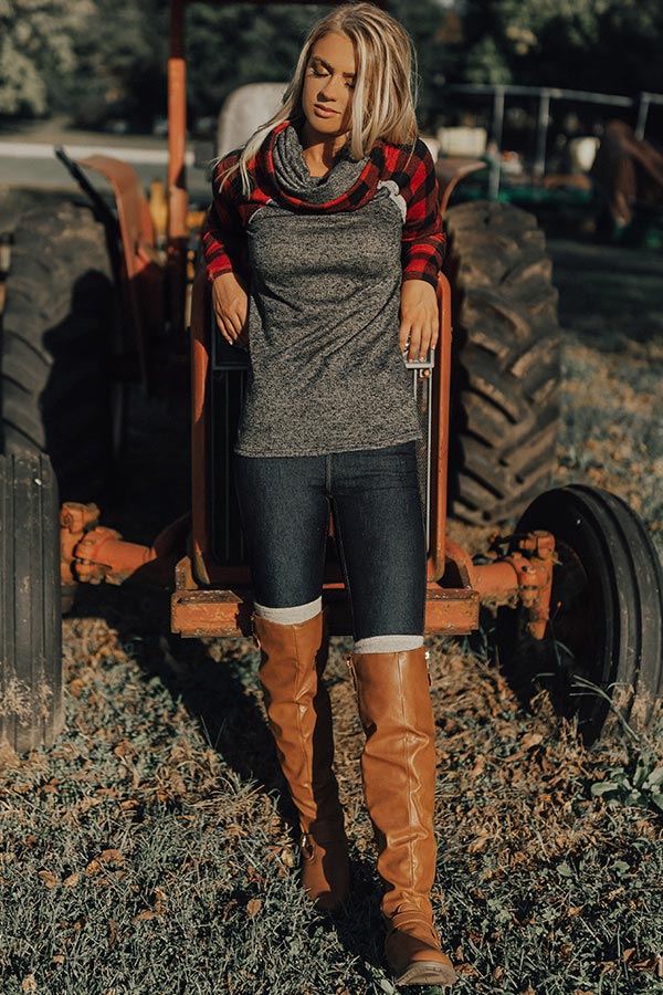 Cabin Season Buffalo Check Sweater Image - 2