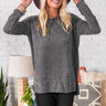 Luxe Comforts Shift Sweater in Charcoal Image - 1