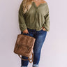 Cappuccinos And Chit Chat Knit Top In Sage Curves Image - 1