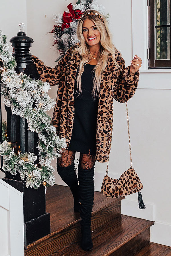 Influencer Life Plush Leopard Coat Image - 1