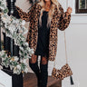 Influencer Life Plush Leopard Coat Image - 1