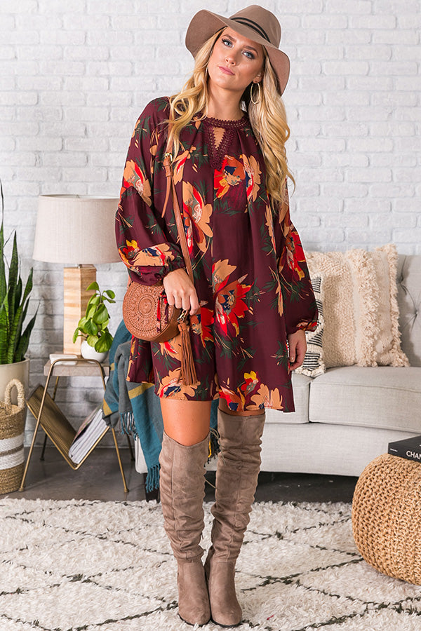 Starry Skies Shift Dress In Wine Image - 1
