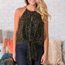 Martini Kisses Leopard Tank in Olive Image - 1