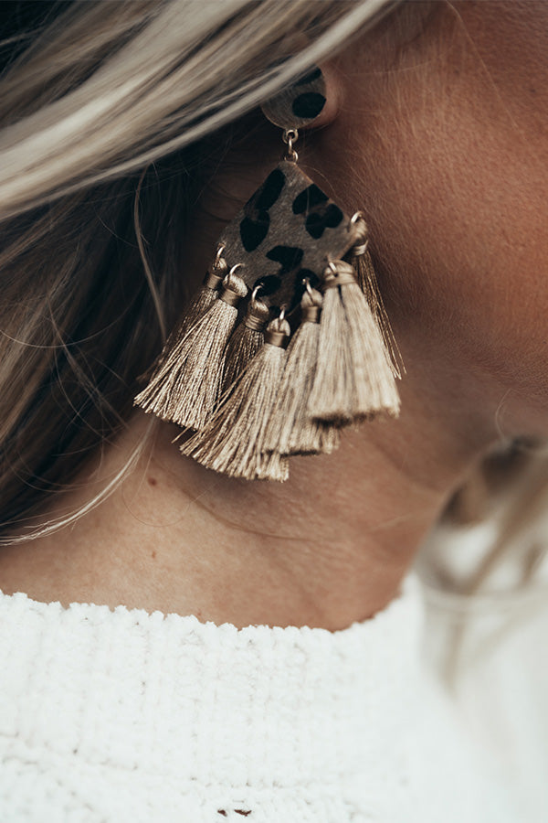 Frequent Flyer Earrings In Leopard