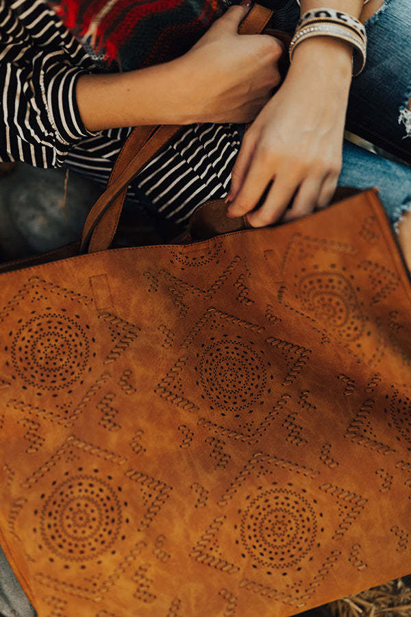 Lots Of Laughs And Lattes Tote In Camel
