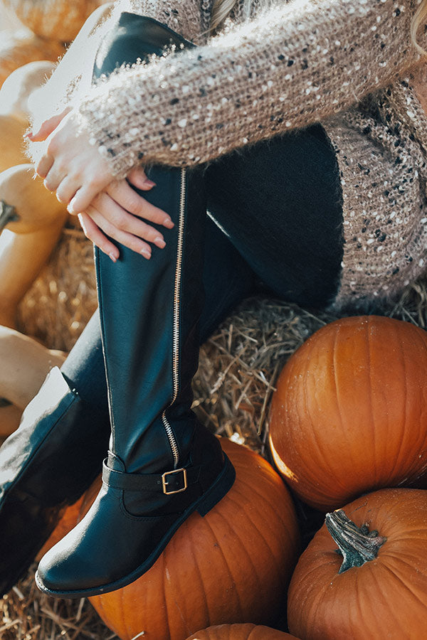 The Angie Faux Leather Knee High Boot in Black Image - 3