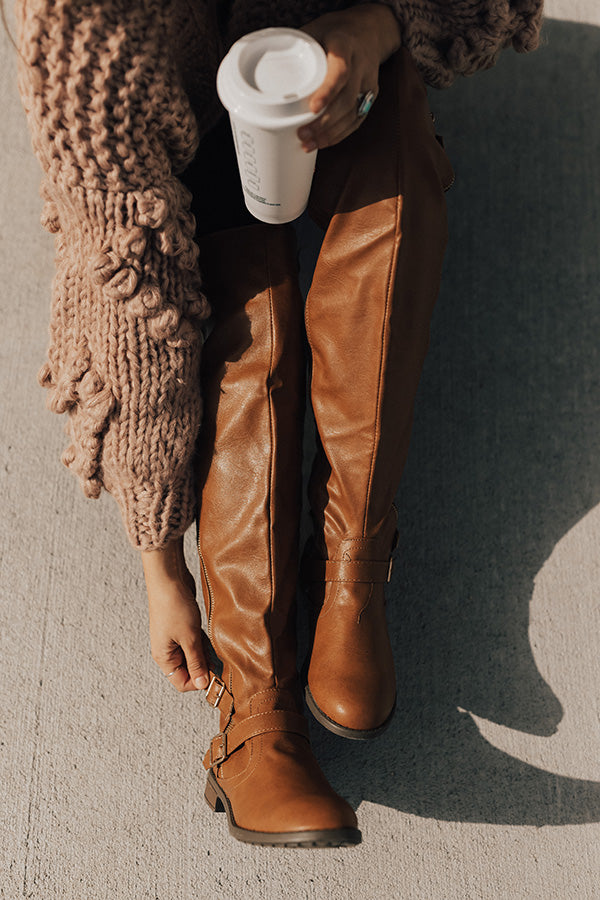 The Angie Faux Leather Knee High Boot in Brown Image - 4
