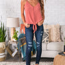 Sangria Sipping Tie Tank in Rustic Rose Image - 1