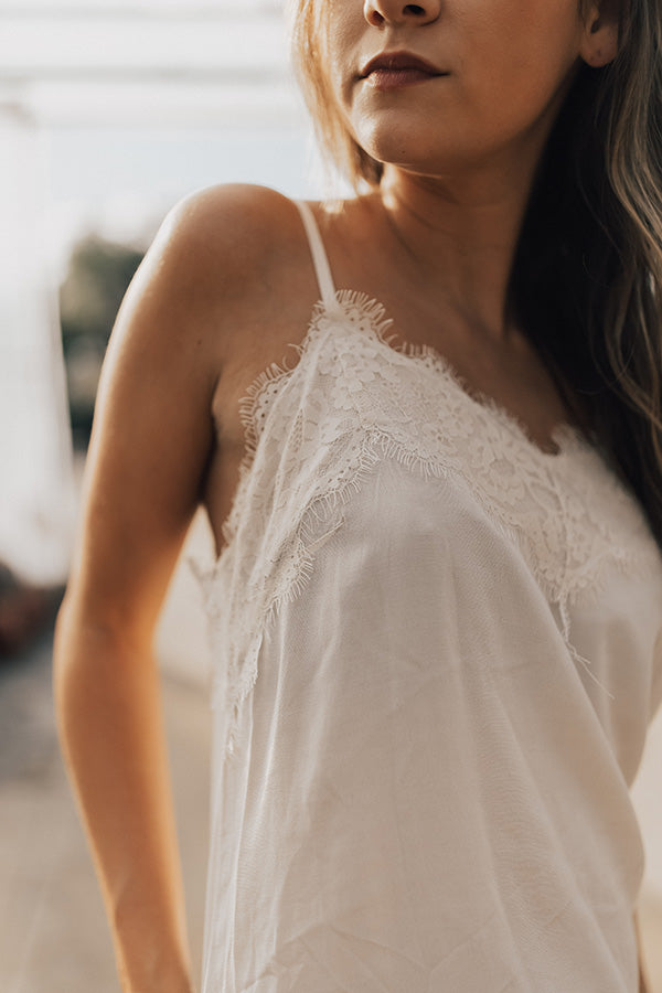 Everlasting Love Lace Tank In Cream