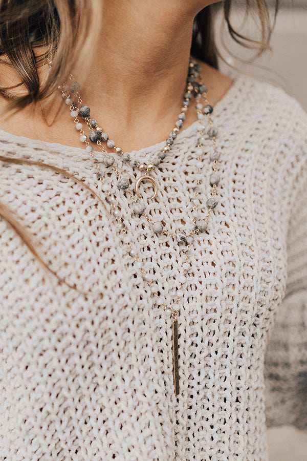 Suite Style Layered Necklace In Grey