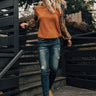Caramel Apple Kisses Waffle Knit Top Image - 1