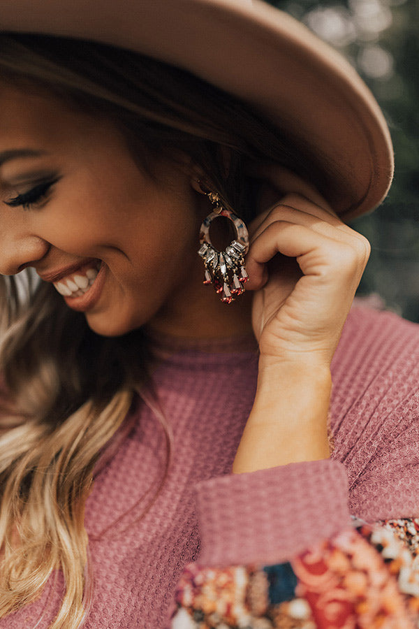 Pop The Champagne Earrings in Sangria Image - 2