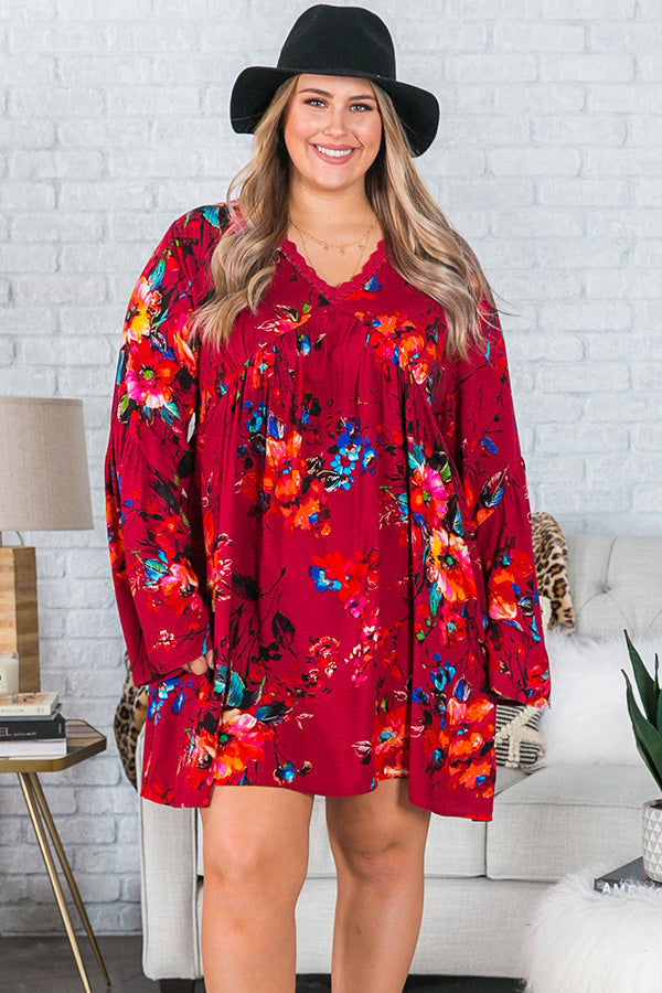 Endlessly Lovely Babydoll Dress In Raspberry  Curves Image - 1