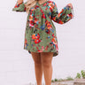 Endlessly Lovely Babydoll Dress In Army Green Curves Image - 1