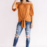 Telluride Retreat Off Shoulder Top In Rust Image - 1