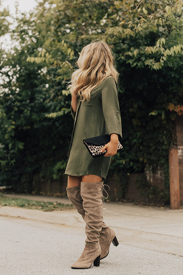 The Happiest Hour Shift Dress In Olive Image - 2