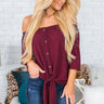 Telluride Retreat Off Shoulder Top In Maroon Image - 1