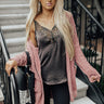 Sunsets And S'mores Nights Chenille Cardigan in Blush Image - 1
