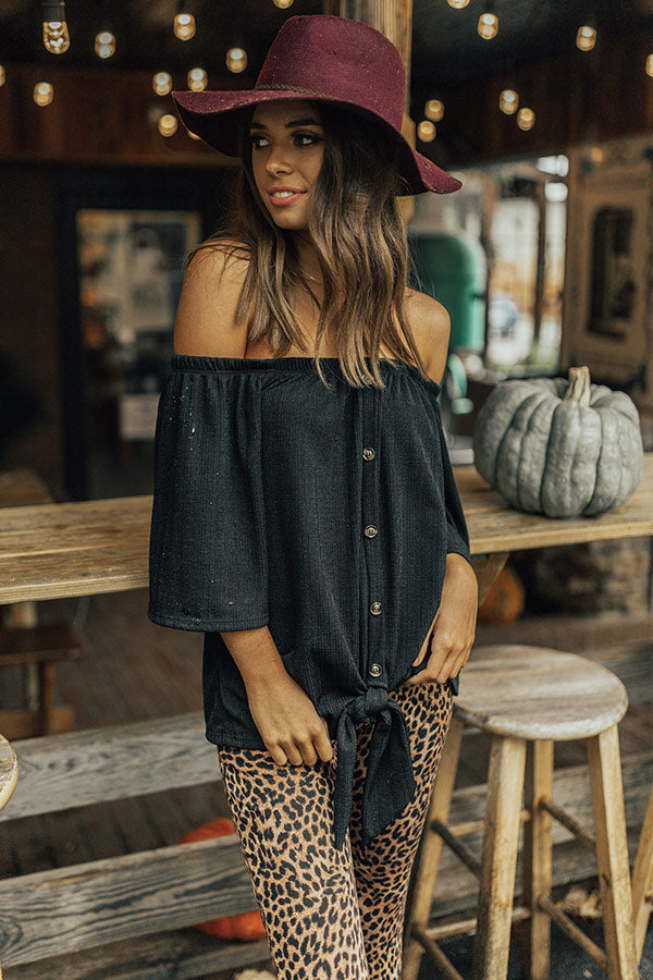 Telluride Retreat Off Shoulder Top In Black