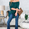 Telluride Retreat Off Shoulder Top In Hunter Green Image - 1